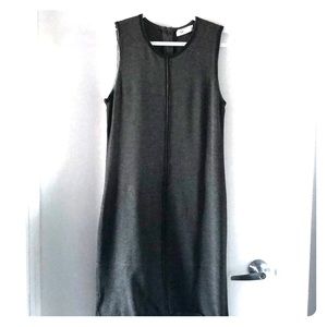 Calvin Klein grey dress with leatherette detail